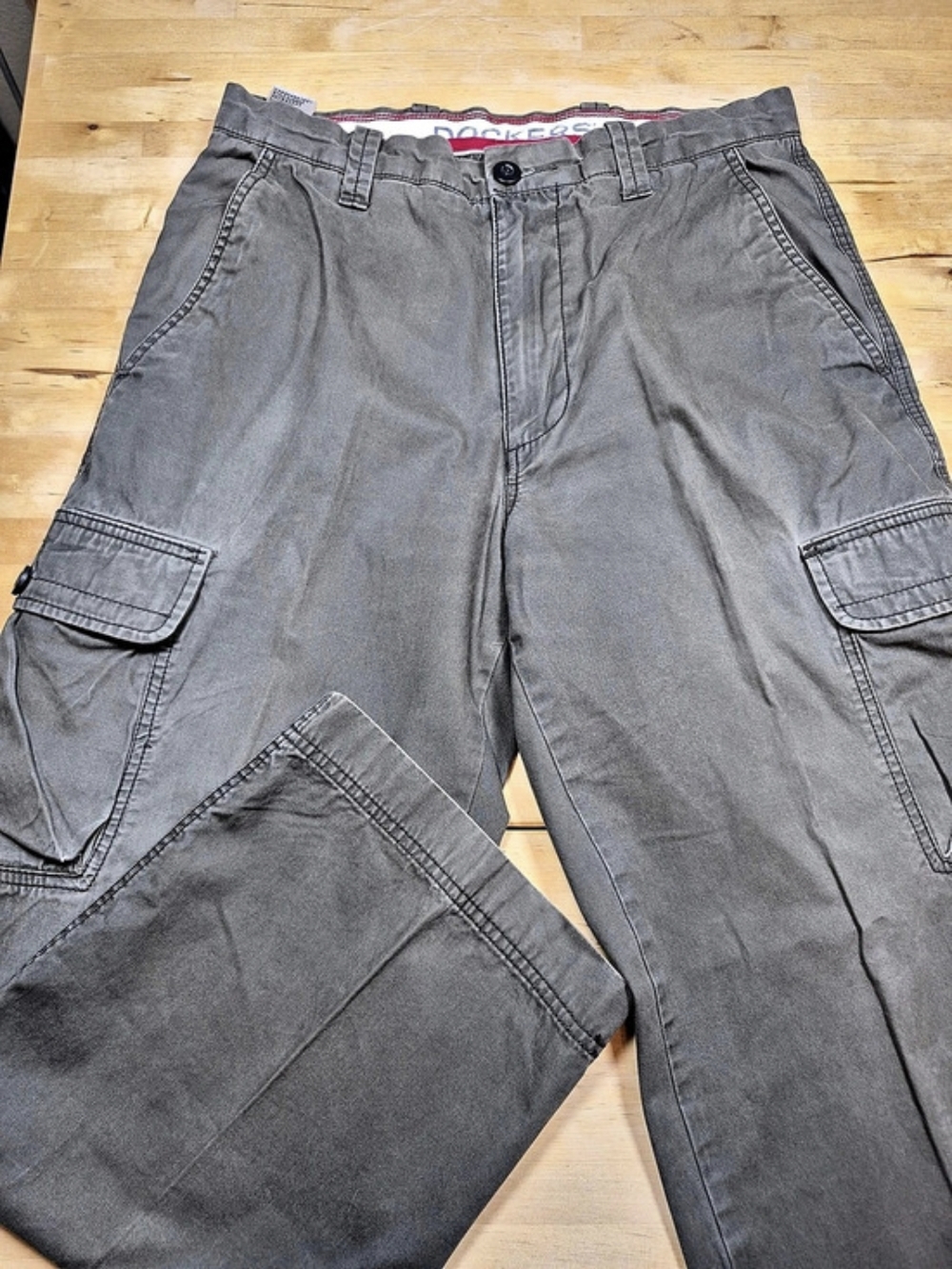 Dockers Flat Front Relaxed Fit Cargo Pants Olive Waist 32 Inseam 30
